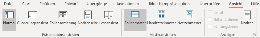 Folienmaster anzeigen