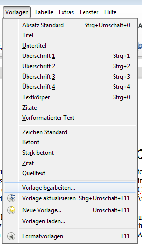 Anpassen der Absatzvorlage «Überschrift 1»