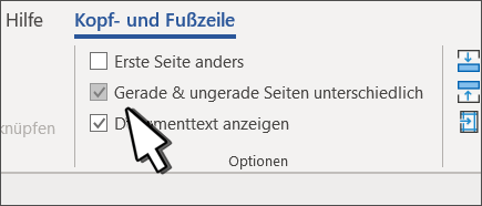 Gerade und ungerade Seiten (microsoft)