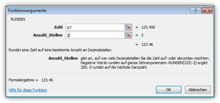 Die Bedeutung der Argumente wird erklärt