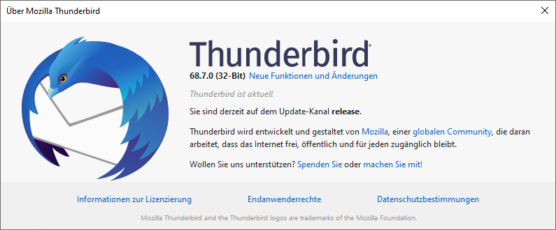 Thunderbird-Version