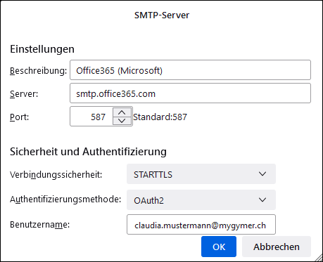 SMTP-Einstellungen